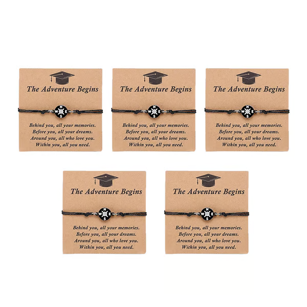 Graduation Compass Bracelet for Class of 2026 – Inspirational Gift for Her Him, High School College 8th Grade Graduate, Stainless Steel with Heartfelt Card & Graduation Cap Box