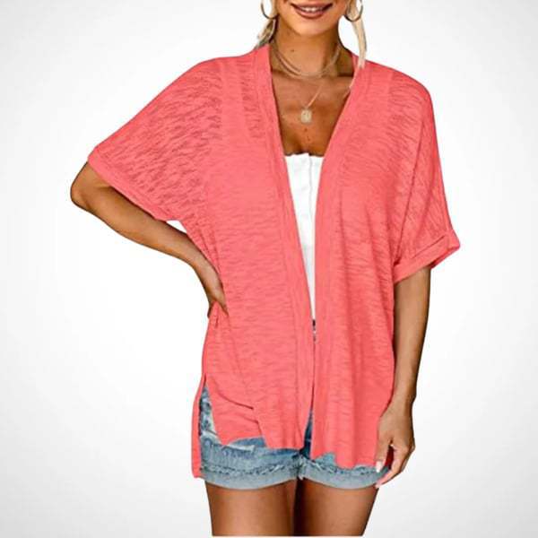 Women's Lightweight Cardigan 2026 Summer ☀️ Short Sleeve Open Front Beach Coverup 🏖️ Vacation Outdoor Fun Knitwear ✨ Comfort Casual Loose Minimalist Basic Knitting Batwing Shortsleeve Tops 👕 Womenswear