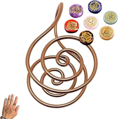 🤲🏼 Spiral Hand Rings - Handmade Reiki & Crystal Amplifier for Meditation, Manifestation and Energy Healing