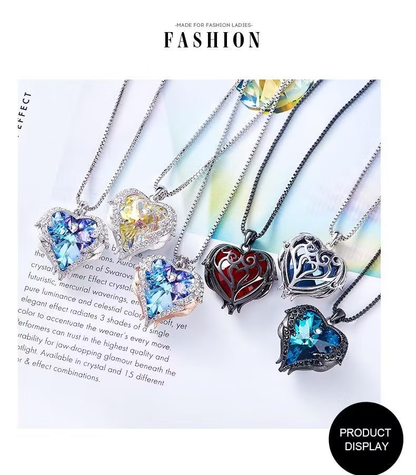 ❤️Women Silver Color Necklace Embellished with Crystals