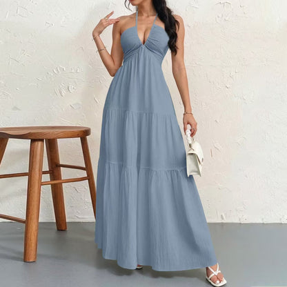 🍷halter neck tie dress🎀