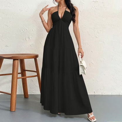 🍷halter neck tie dress🎀