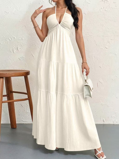 🍷halter neck tie dress🎀