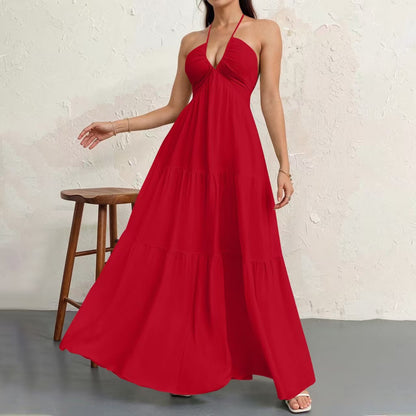 🍷halter neck tie dress🎀
