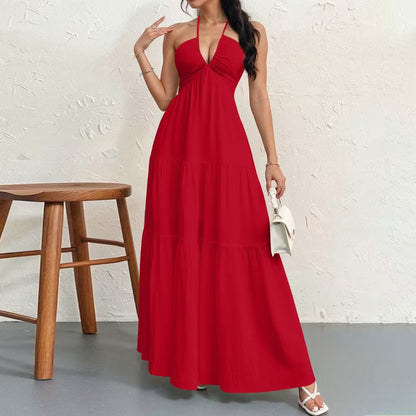 🍷halter neck tie dress🎀