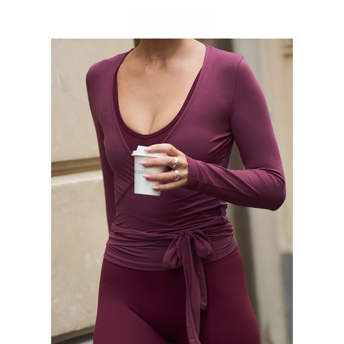 🧘‍♀️✨Sexy and sporty strappy fitness wear for women, professional Pilates training, slim fit yoga wear, long sleeves🤸‍♀️💦