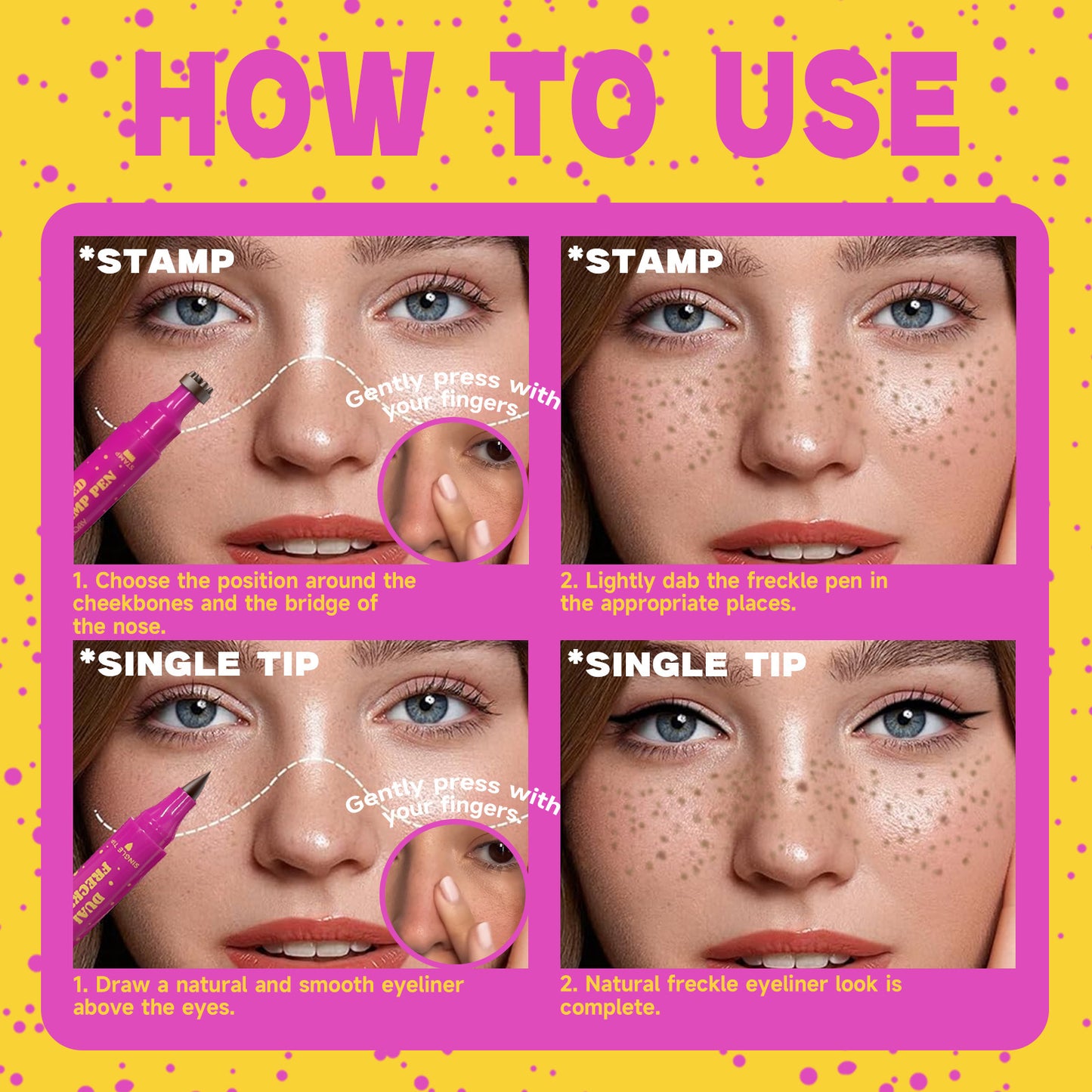 ❤️BUY 2 GET 1 FREE❤️ Dual-Ended Freckle Stamp Pen ✨