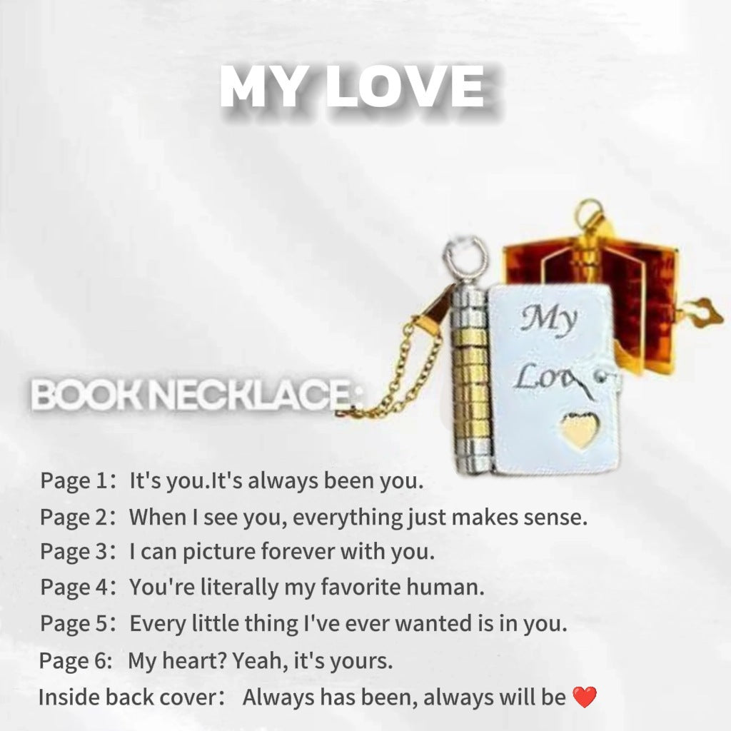 📖Openable Book Necklace❤️Hide your love between the pages❤️