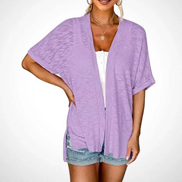 Women's Lightweight Cardigan 2026 Summer ☀️ Short Sleeve Open Front Beach Coverup 🏖️ Vacation Outdoor Fun Knitwear ✨ Comfort Casual Loose Minimalist Basic Knitting Batwing Shortsleeve Tops 👕 Womenswear