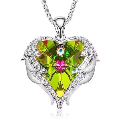 ❤️Women Silver Color Necklace Embellished with Crystals