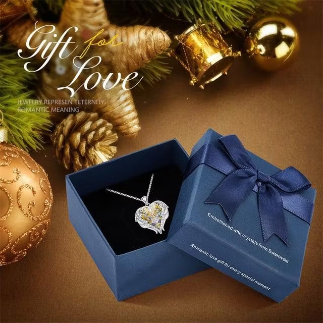 ❤️Women Silver Color Necklace Embellished with Crystals