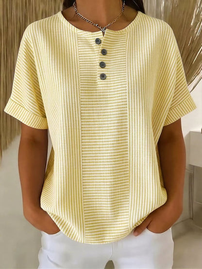 Round Neck Short Sleeve Blouse