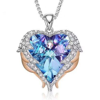 ❤️Women Silver Color Necklace Embellished with Crystals