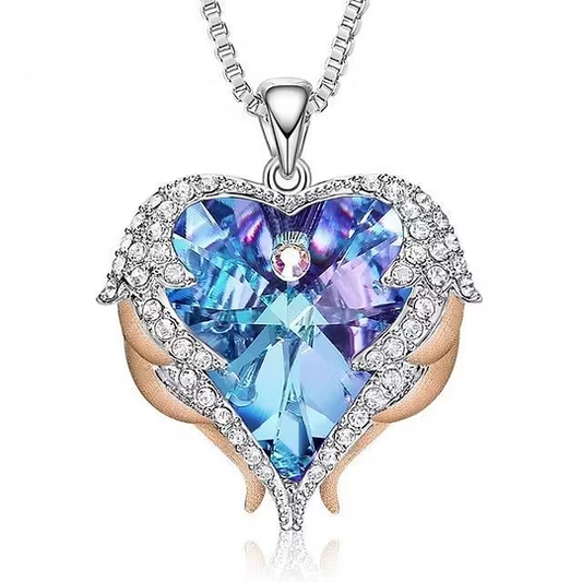 ❤️Women Silver Color Necklace Embellished with Crystals