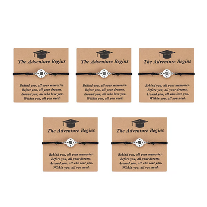 Graduation Compass Bracelet for Class of 2026 – Inspirational Gift for Her Him, High School College 8th Grade Graduate, Stainless Steel with Heartfelt Card & Graduation Cap Box