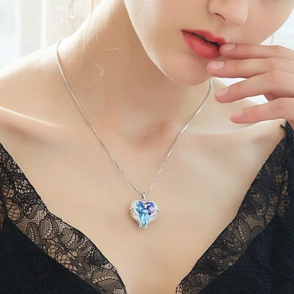 ❤️Women Silver Color Necklace Embellished with Crystals