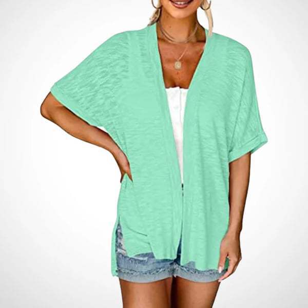 Women's Lightweight Cardigan 2026 Summer ☀️ Short Sleeve Open Front Beach Coverup 🏖️ Vacation Outdoor Fun Knitwear ✨ Comfort Casual Loose Minimalist Basic Knitting Batwing Shortsleeve Tops 👕 Womenswear