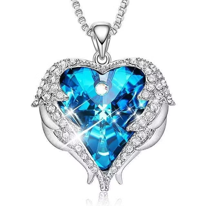 ❤️Women Silver Color Necklace Embellished with Crystals