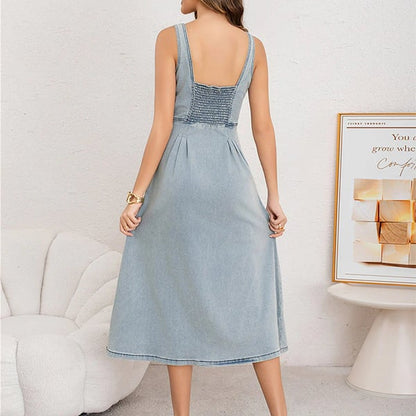 📢📢49%OFF !! ⏰Women's Button-Front Denim Dress